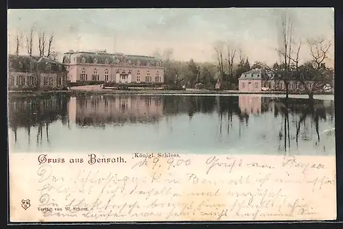 AK Benrath, Kgl. Schloss, vom Wasser gesehen