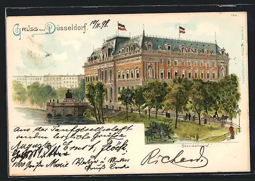 Lithographie Düsseldorf, Motiv vom Ständehaus