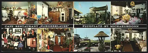 Klapp-AK St. Michaelisdonn, Flugplatz und Café-Restaurant Fliegerklause
