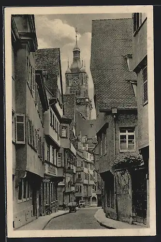 AK Stuttgart, Turmstrasse mit Kirche