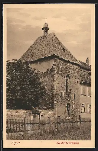 AK Erfurt, Bei der Severikirche mit Glocke