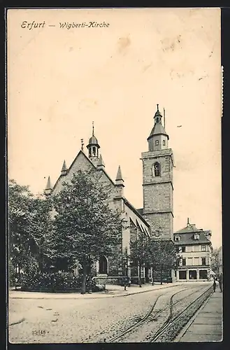 AK Erfurt, Blick auf die Wigberti Kirche