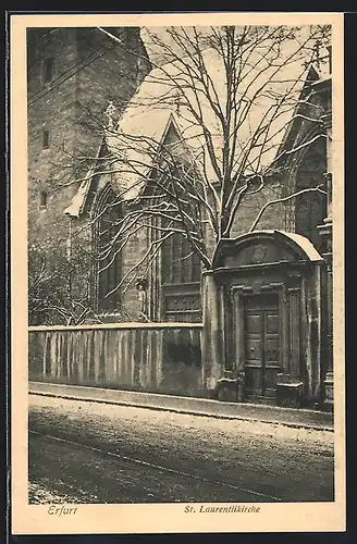 AK Erfurt, St. Laurentiikirche im Schnee