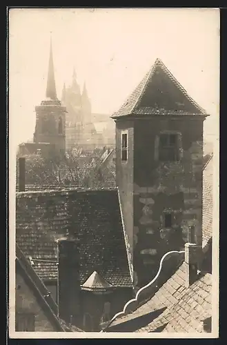 AK Erfurt, Michaeliskirche aus der Vogelschau