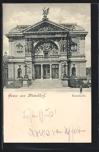 AK Düsseldorf, Frontalansicht der Kunsthalle