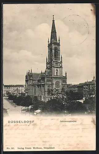 AK Düsseldorf, Blick auf die Johanneskirche