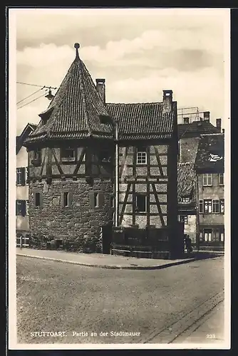 AK Stuttgart, Partie an der Stadtmauer