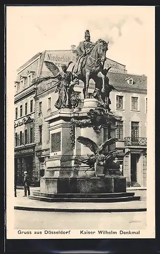 AK Düsseldorf, Partie am Kaiser Wilhelm-Denkmal