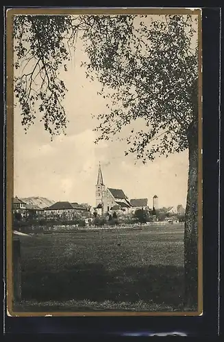 AK Hammelburg, Ortsansicht aus einem Wald