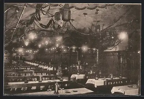 AK Wien, Gasthaus Nürnberger Bratwurstglöckerl J. Parzer, Hauptstr. 1, Innenansicht