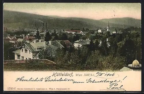 AK Wien-Hütteldorf, Teilansicht mit Kirche