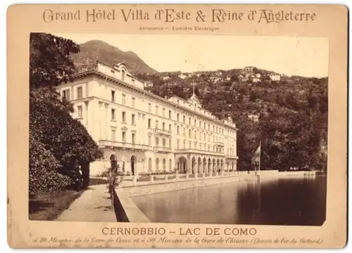 Fotografie Oscar Pettazzi, Milano, Ansicht Cernobbio, Blick zum Grand Hotel Villa d`Este & Reine d`Angleterre