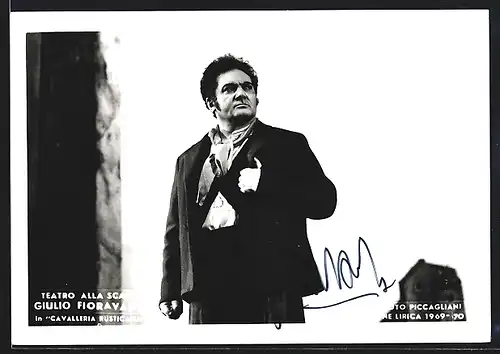 AK Opernsänger Giulio Fioravanti in Cavalleria Rusticana, original Autograph