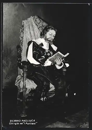 AK Opernsänger Silvano Pagliuca in I Puritani, mit original Autograph