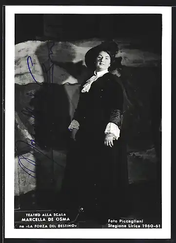 AK Opernsängerin Marcella de Osma mit original Autograph