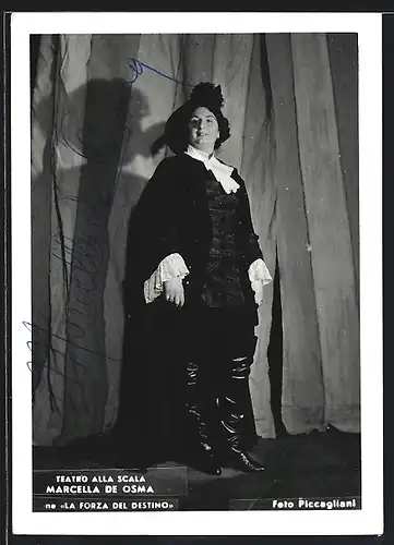 AK Opernsängerin Marcella de Osma in La Forza del Destin mit original Autograph