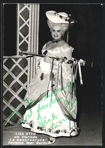 AK Opernsängerin Lisa Otto in La Cenerentola, original Autograph