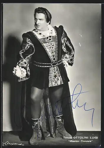 AK Opernsänger Luigi Ottolini mit original Autograph
