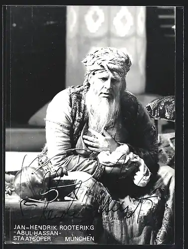 AK Opernsänger Jan-Hendrik Rootering als Abul Hassan, mit original Autograph