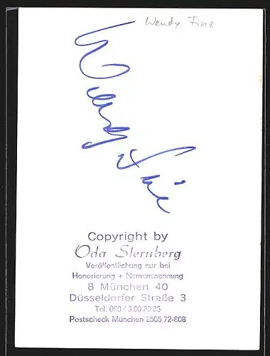 AK Opernsängerin Wendy Fine in Szene, mit original Autograph