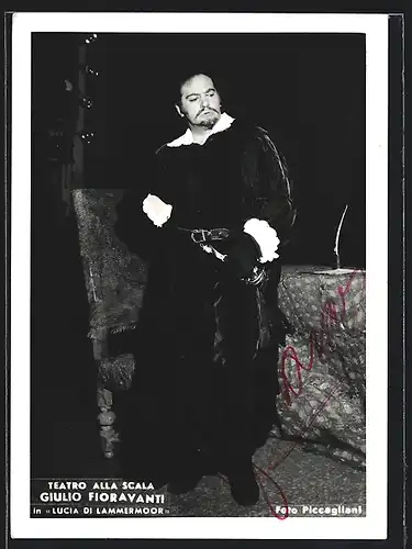 AK Opernsänger Giulio Fioravanti in lucia di Lammermoor, mit original Autograph