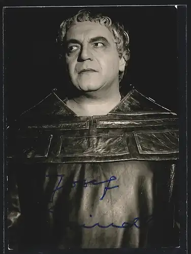 AK Opernsänger Josef Greindl im Kostüm, mit original Autograph