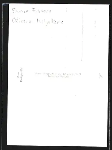 AK Opernsänger Enrico Fissore und Olivera Miljakovic in Szene, mit original Autograph