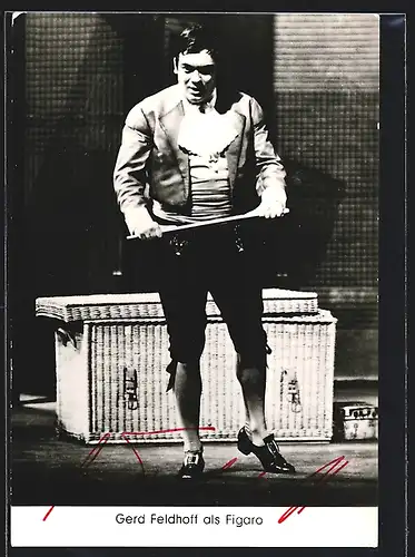AK Opernsänger Gerd Feldhoff als Figaro, mit original Autograph