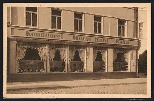 AK Erfurt, Geschäftshaus Neuwerkstrasse 31-32, Vorderansicht mit Schaufenstern