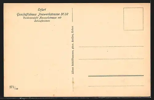 AK Erfurt, Geschäftshaus Neuwerkstrasse 31-32, Vorderansicht mit Schaufenstern