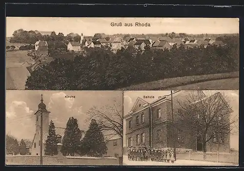 AK Rhoda, Teilansicht, Schule, Kirche