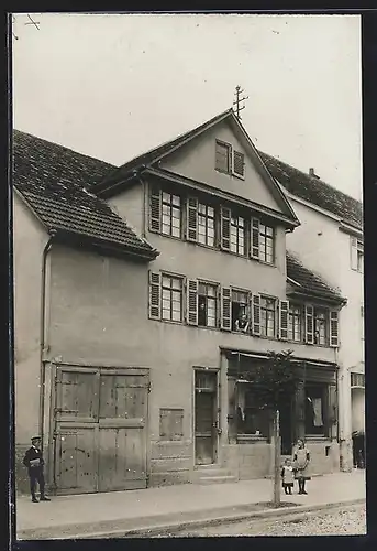 Foto-AK Metzingen, Gebäudeansicht 1913