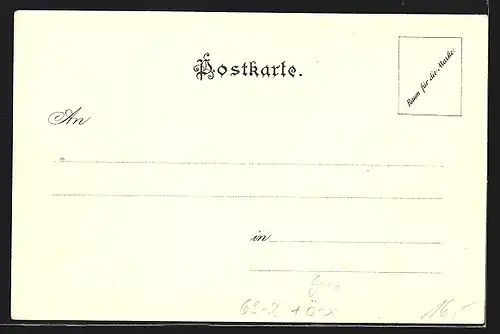 Lithographie Graz, Anti-Alkohol Congress 1901, die sieben Schwaben kämpfen gegen ein Fass Bier