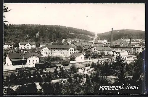 AK Marianské Údoli, Ansicht vom Bahnhof