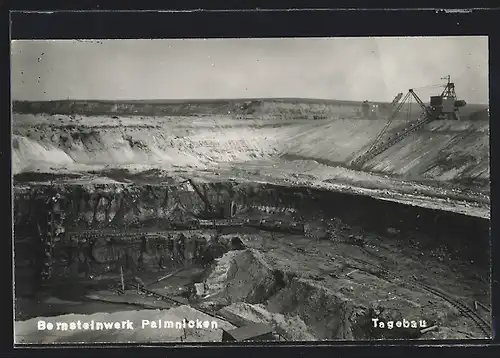 Foto-AK Palmnicken, Bernsteinwerk, Tagebau