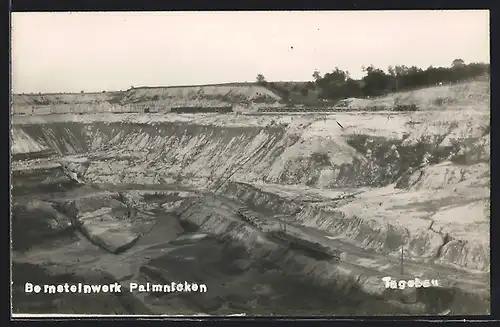 AK Palmnicken, Ansicht vom Bernsteinwerk Tagebau