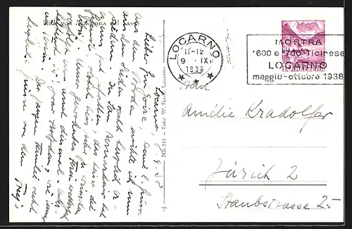 AK Locarno, Muralto, Ansicht mit Bergpanorama