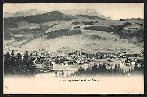 AK Appenzell, Totale mit Säntis