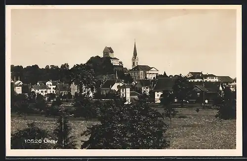 AK Uster, Teilansicht mit Kirche