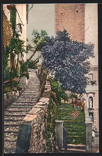AK Lugano, Kinder auf der Treppe