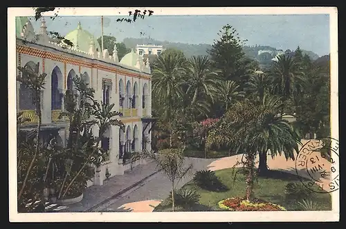 AK Algier, Palais mit Palmen