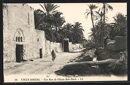 AK Biskra, Une Rue de l`Oasis Bab-Darb.