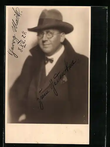 AK Opernsänger Georg Maikl in Zivil, mit original Autograph