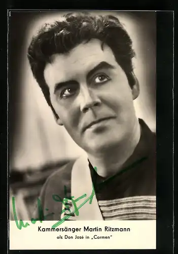 AK Opernsänger Martin Ritzmann in Carmen, mit original Autograph