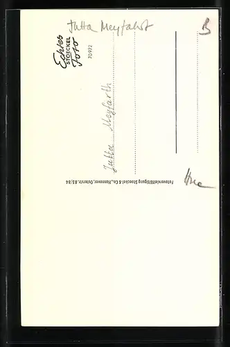 AK Opernsängerin Jutta Meyfarth im Profil, mit original Autograph