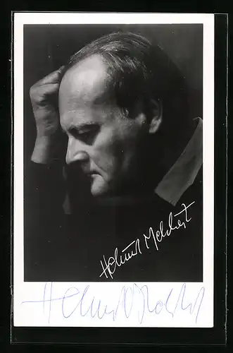 AK Opernsänger Helmut Melchert in Denkerpose, mit original Autograph