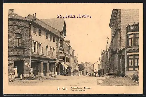AK St. Vith, Rue du Moulin, Strassenpartie