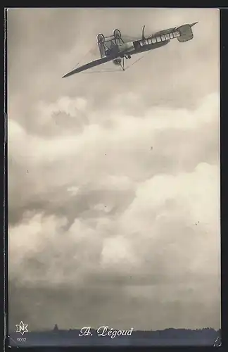 AK A. Pégoud beim Überkopf-Manöver, Flugzeug