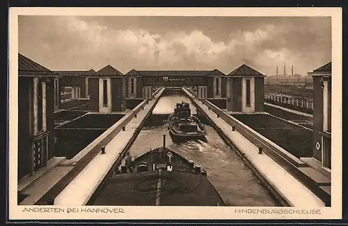 AK Hannover-Anderten, Ausfahrt aus der Hindenburgschleuse