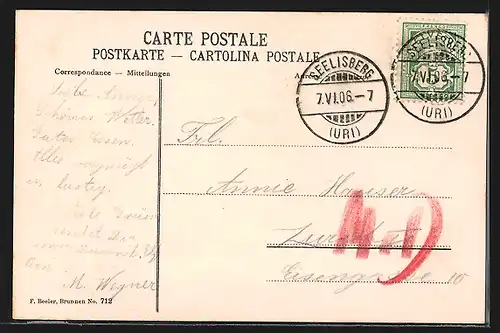 AK Brunnen, Salondampfer Unterwalden u. d. Mythen